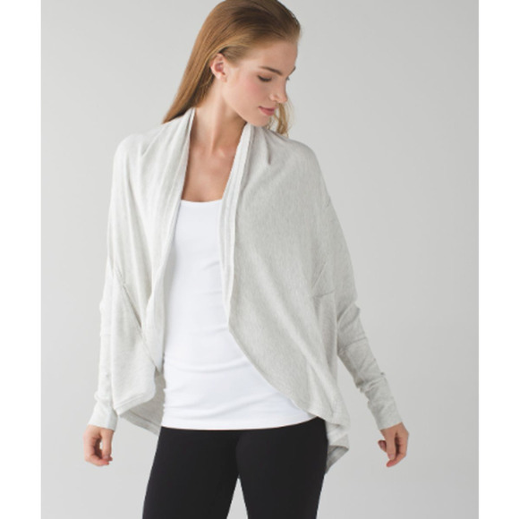 lululemon athletica Sweaters - Lululemon To & Flow Wrap Cardigan in Heathered Mod White Cream Size 2